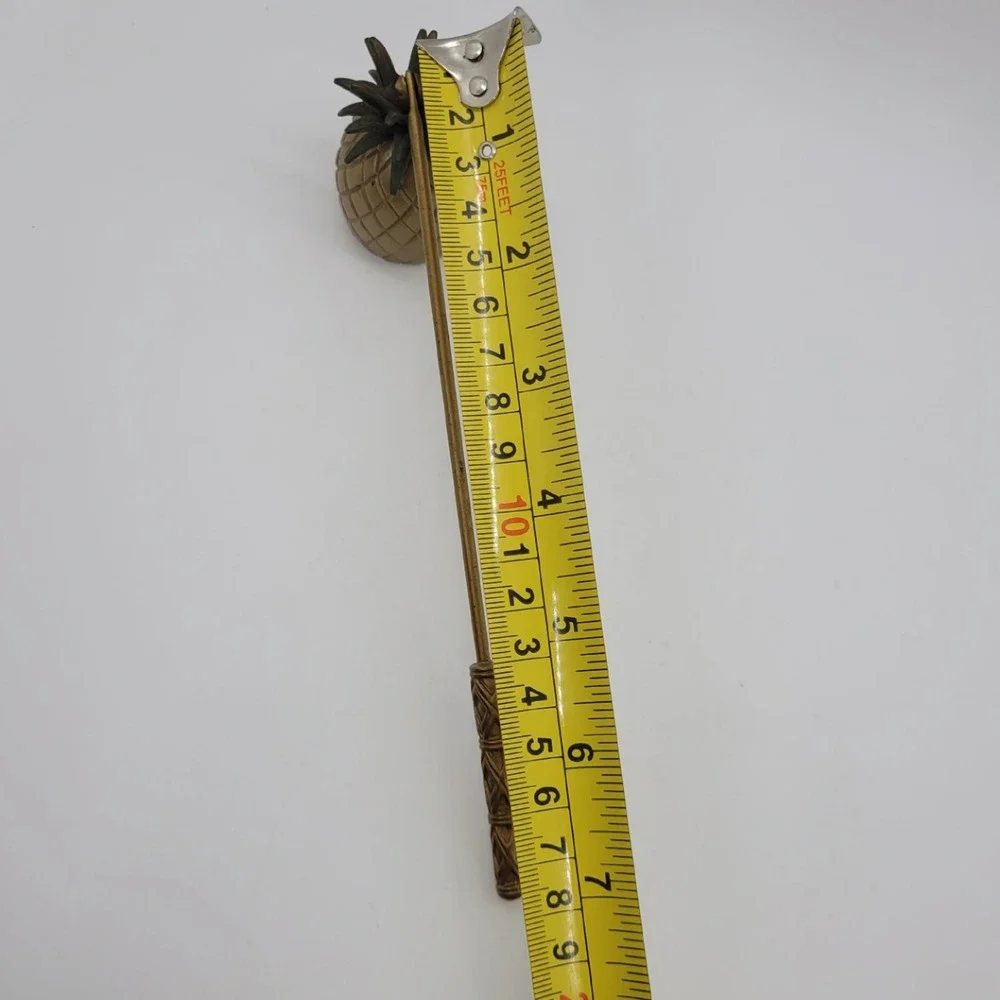 Vintage Brass Pineapple Candle Snuffer Tropical Gold Tone Metal 8.5 Inch